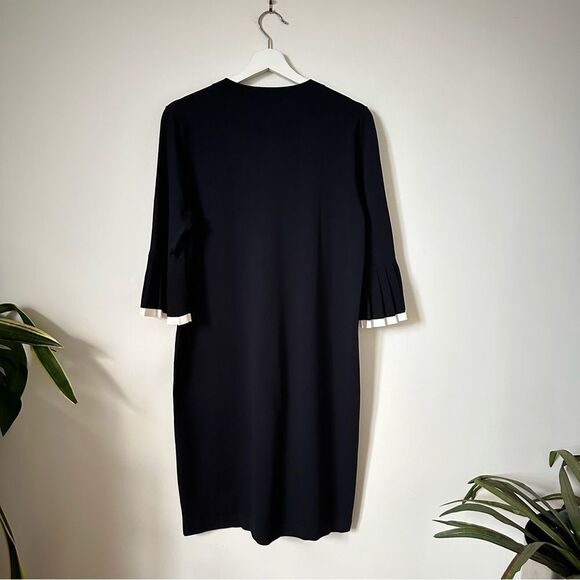 COS Pleated Sleeves Knitted Dress In Deep Navy Blue Size M - Picture 6 of 9